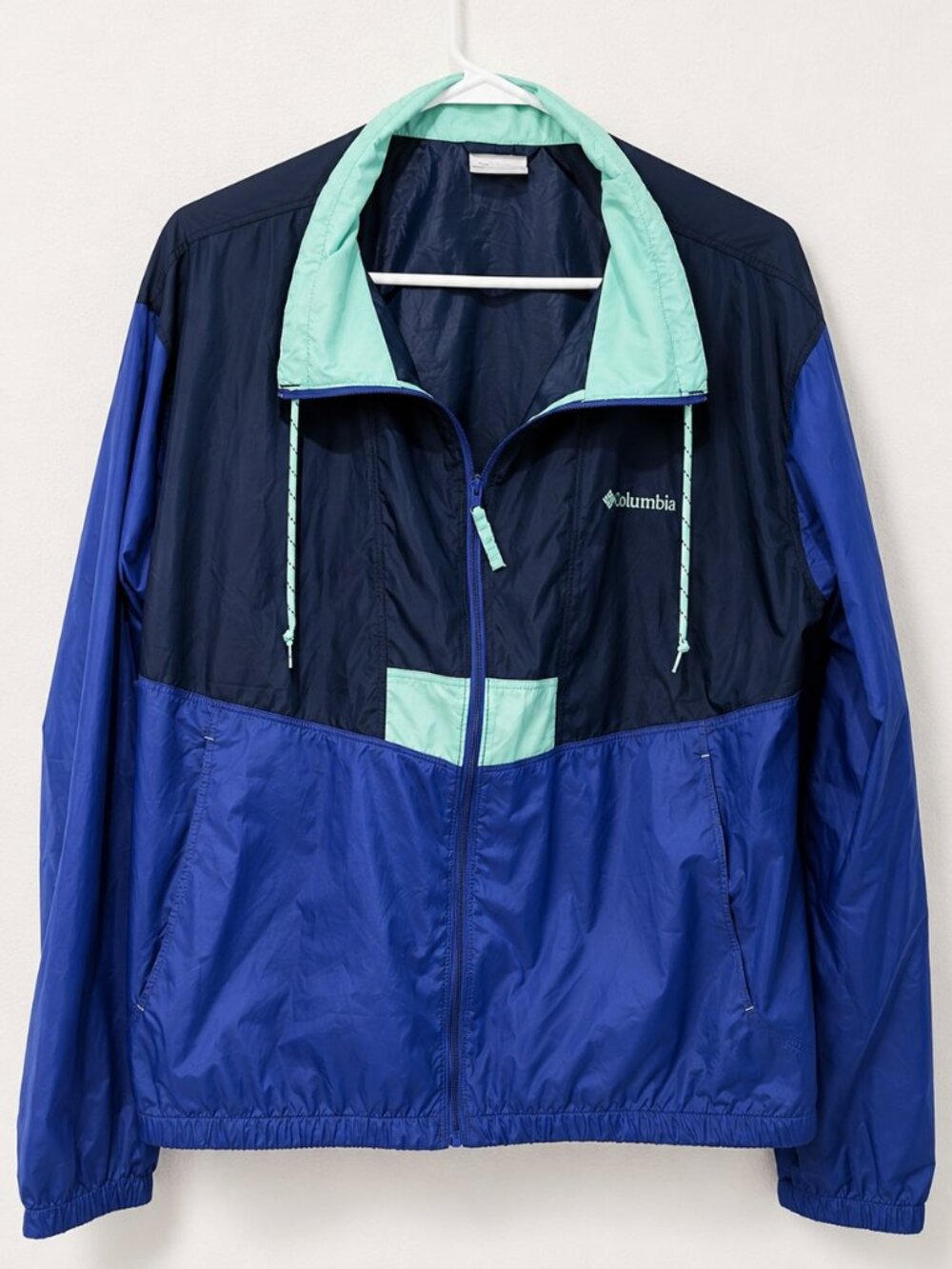 columbia Vintage Style Colorblock Windbreaker Jacket Womens XL
